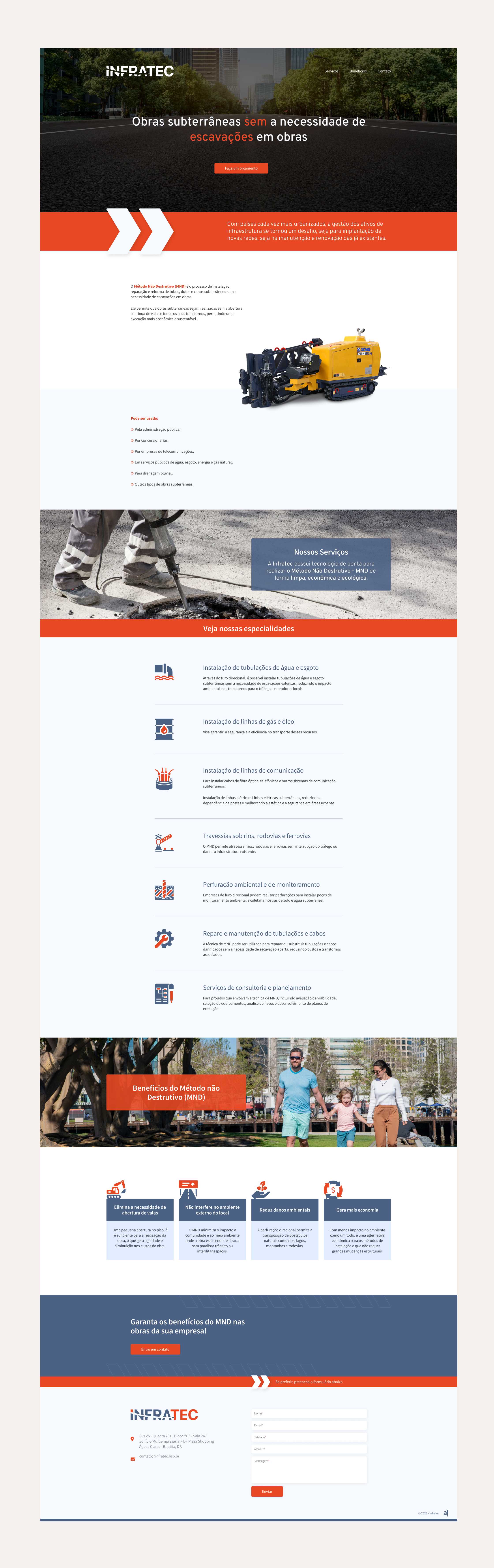 Website da Infratec (home) - Por Alerta!design